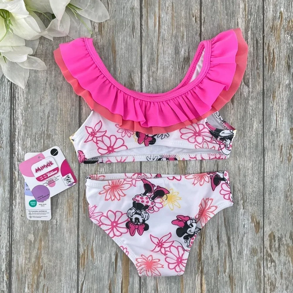 Rash Guard Swimsuit & Bikini Featuring Mini Mouse 2-Pack Size 12M